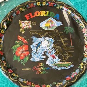 Nip Vintage Florida Metal Tray